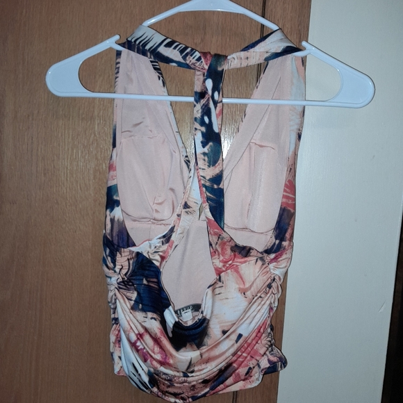 Guess Tropical Floral Halter Top - Picture 2 of 4